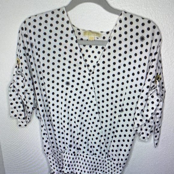 MICHAEL Michael Kors Black and White Polka Dot Blouse - Picture 1 of 4